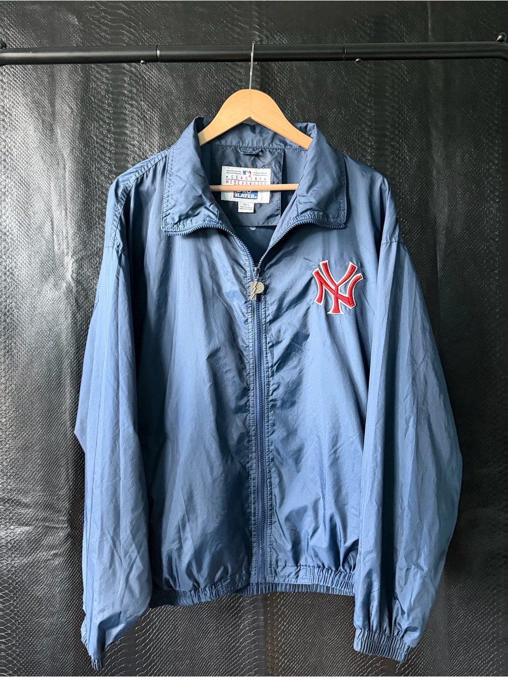 Pro Player New York Yankees MLB Blue Full Zip Jacket Red Logo Size Men’s Size L